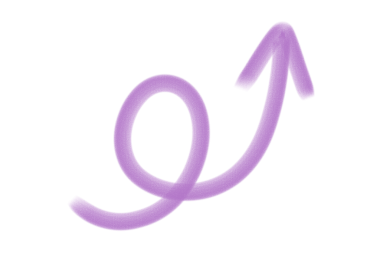 El çizimi Mor Ok, boyalı fırça, Grunge deseni, Şeffaf Arkaplanda izole edilmiş.