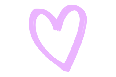 El çizimi Mor Kalp Taslak Renkli Fırça, Grunge Style Heart Şeffaf Arkaplanda İzole