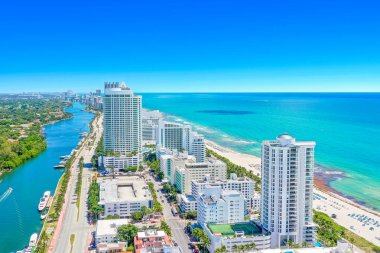 Miami sahili hava manzarası