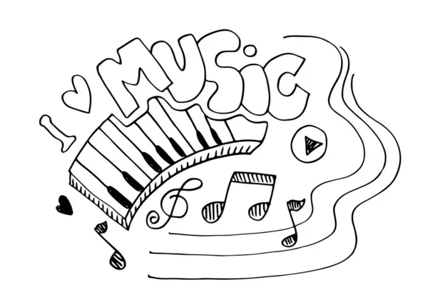 Musik Hintergrund Handgezeichnete Musik Set Illustration Illustrationen Von Musikbildern Gestaltungskonzept — Stockvektor