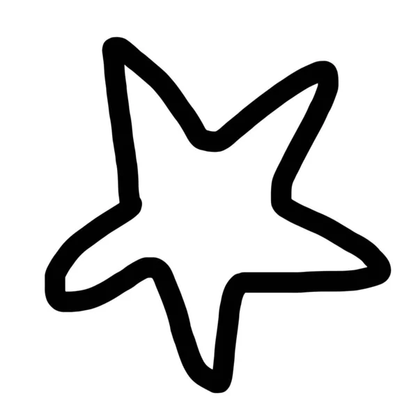Estrellas Dibujadas Mano Garabatos Estrella Sobre Fondo Blanco — Vector de stock