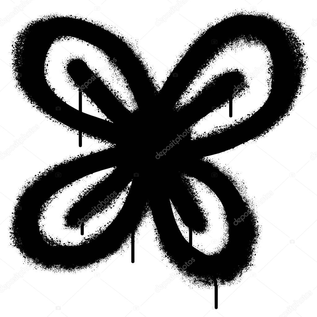Spray Painted Graffiti flower Sprayed isolated with a white background