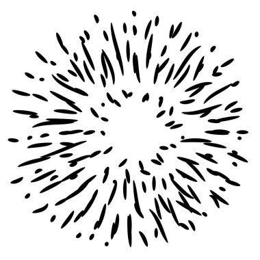 Beyaz arkaplanda yıldız patlaması çizimi