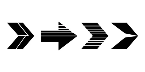 黒ベクトルの矢印のセットベクトルのイラストとコレクション Arrowベクトルのアイコン — ストックベクタ