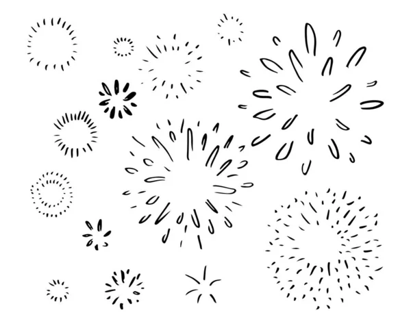 stock vector set of doodle starburst isolated on white background hand drawn from sunburst. design elements. vector illustration.