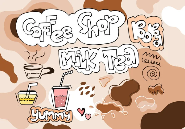 Τσάι Bubble Milk Special Promotions Design Boba Milk Tea Pearl — Διανυσματικό Αρχείο
