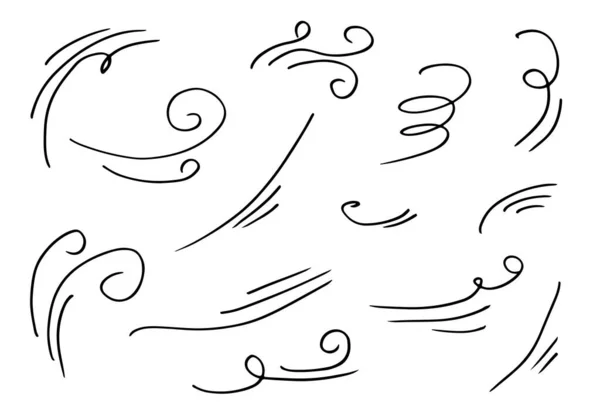 Doodle Vent Illustration Vecteur Handrawn Style Isolé Sur Fond Blanc — Image vectorielle