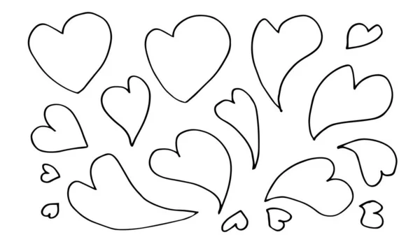 Лапша Сердца Нарисованное Руки Любовное Сердце — стоковый вектор