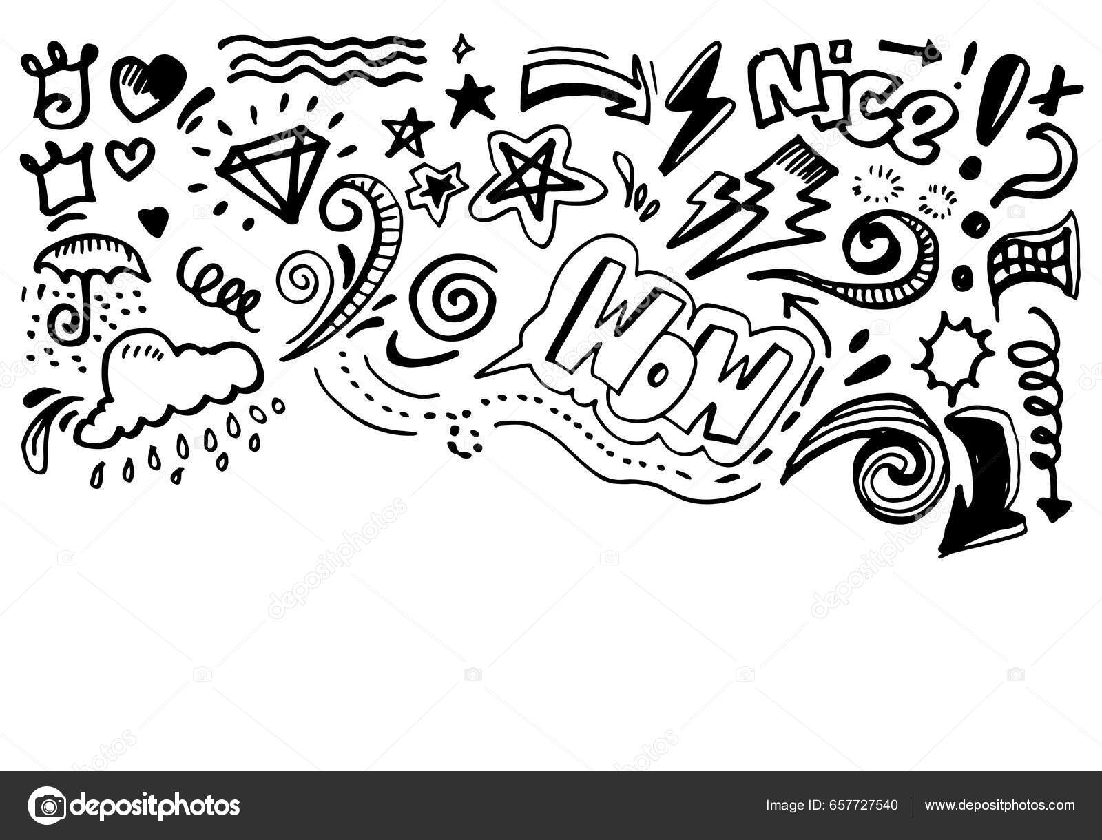 Símbolo de texto boo desenhado à mão estilo doodle de desenho