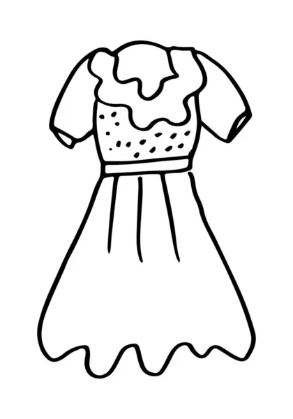 Ручной Рисунок Детской Одеждой Векторная Иллюстрация Линий Страниц Раскраски Детей — стоковый вектор