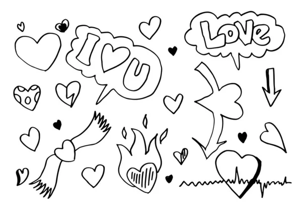 Liebeserklärung Handzeichnung Doodle Stil Für Ihr Design — Stockvektor
