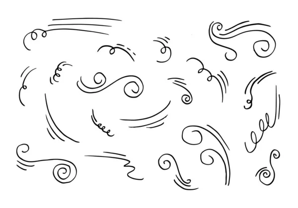 Doodle Ветер Иллюстрации Вектор Handrawn Стиль Изолирован Белом Фоне — стоковый вектор