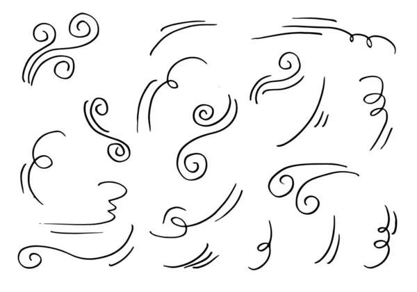 Doodle Ветер Иллюстрации Вектор Handrawn Стиль Изолирован Белом Фоне — стоковый вектор