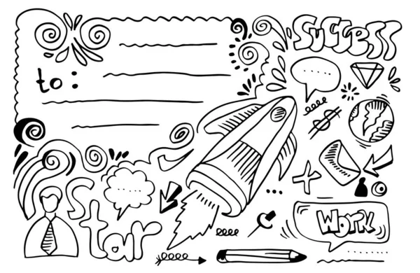 Handgetekend Creatief Kunst Doodle Design Concept Business Concept Illustratie Het — Stockvector