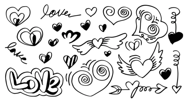 Liebeserklärung Handzeichnung Doodle Stil Für Ihr Design — Stockvektor