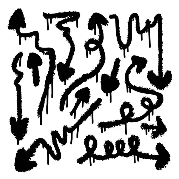 白地に描かれた手描きベクトル矢印 ベクトルEps — ストックベクタ
