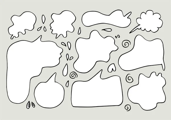 Набор Ручного Наброска Речевых Пузырей Векторная Иллюстрация — стоковый вектор
