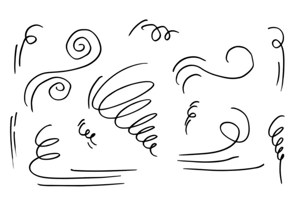 Doodle Ветер Иллюстрации Вектор Ручной Работы Стиль Изолирован Белом Фоне — стоковый вектор
