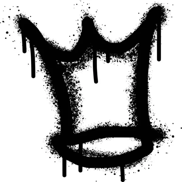 Иконка Граффити Спрей Корона Изолированы Белом Фоне — стоковый вектор