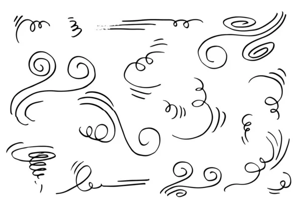 Doodle Ветер Иллюстрации Вектор Ручной Работы Стиль Изолирован Белом Фоне — стоковый вектор
