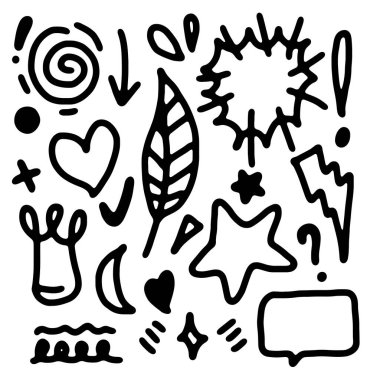 El çizimi elementler, konsept tasarım için. vektör illüstrasyonu.