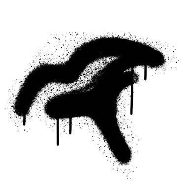 Sprey boyalı Grafiti ağzı beyaz bir arkaplan ile izole edilmiş..