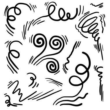 Karalama rüzgar illüstrasyon vektör el çizim biçimi beyaz arkaplan izole.