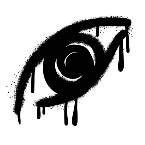 Spray Painted Graffiti Eye Isoliert Mit Weißem Hintergrund Gesprüht — Stockvektor