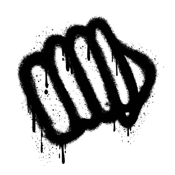 Spray Malowane Graffiti Pięść Ikona Ręka Spray Graffiti Pięść Symbol — Wektor stockowy