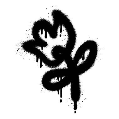 Sprey boyalı Graffiti çiçeği beyaz bir arkaplan ile izole edilmiş..