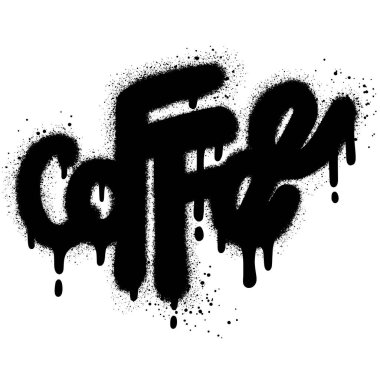 graffiti coffee word sprayed in black over white.Vector illustration. clipart