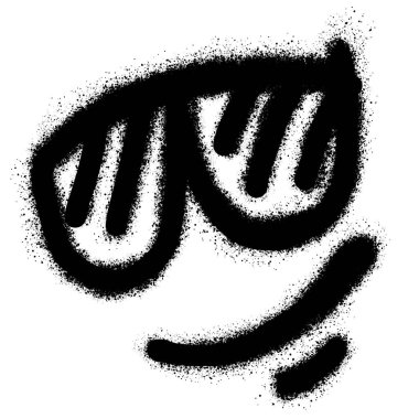 Beyaz arka planda izole edilmiş gözlük takan grafiti suratlı sprey boya. vektör illüstrasyonu.