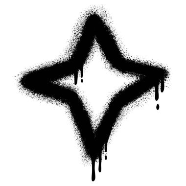 Sprey boyalı Graffiti yıldızı simgesi beyaz arkaplanda izole edildi. Vektör çizimi. 10 saniye..