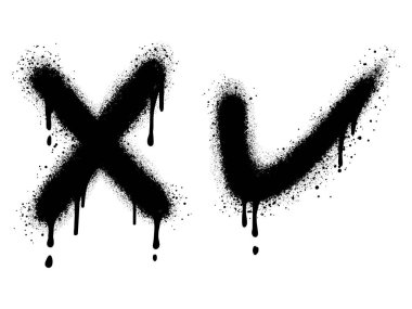 Sprey Boyalı Graffiti Kontrol İzleri Beyaz bir arkaplan ile izole edilmiş. Vektör illüstrasyonu.