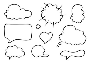 El çizimi konuşma baloncukları. Vektör illüstrasyonu