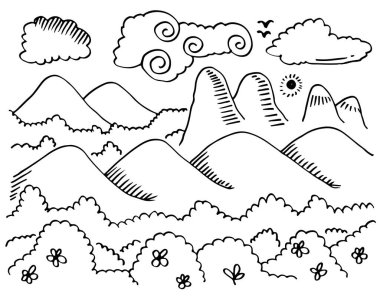  Karalama rüzgar illüstrasyon vektör el çizim biçimi beyaz arkaplan izole