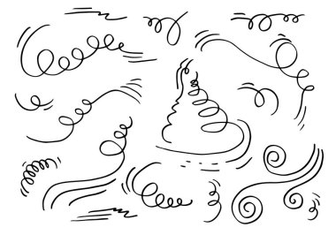 Karalama rüzgar illüstrasyon vektör el çizim biçimi beyaz arkaplan izole.