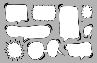 El çizimi konuşma baloncukları. Vektör illüstrasyonu