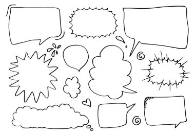 El çizimi konuşma baloncukları. Vektör illüstrasyonu