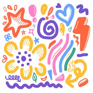 Şekil karalamalarıyla dekoratif soyut.