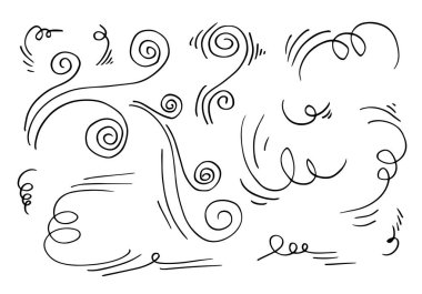 Karalama rüzgar illüstrasyon vektör el çizim biçimi beyaz arkaplan izole.