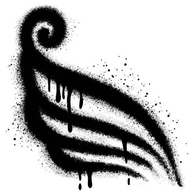 Sprey boyalı Graffiti kanatları, beyaz bir arkaplan ile izole edilmiş..