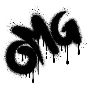 Sprey boyalı Graffiti OMG Word beyaz bir arka planla izole edilmiş. Vektör illüstrasyonu.