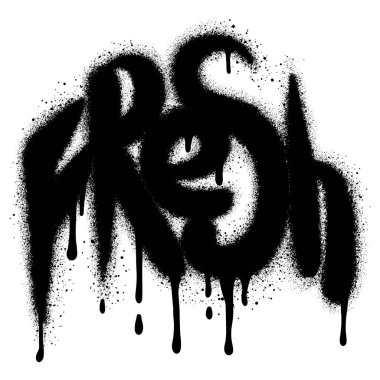 Sprey boyalı Grafiti Taze Sözcük, beyaz bir arka planla izole edilmiş. Vektör illüstrasyonu.