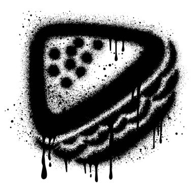 Siyah sprey boyalı sandviç grafitisi. vektör illüstrasyonu.