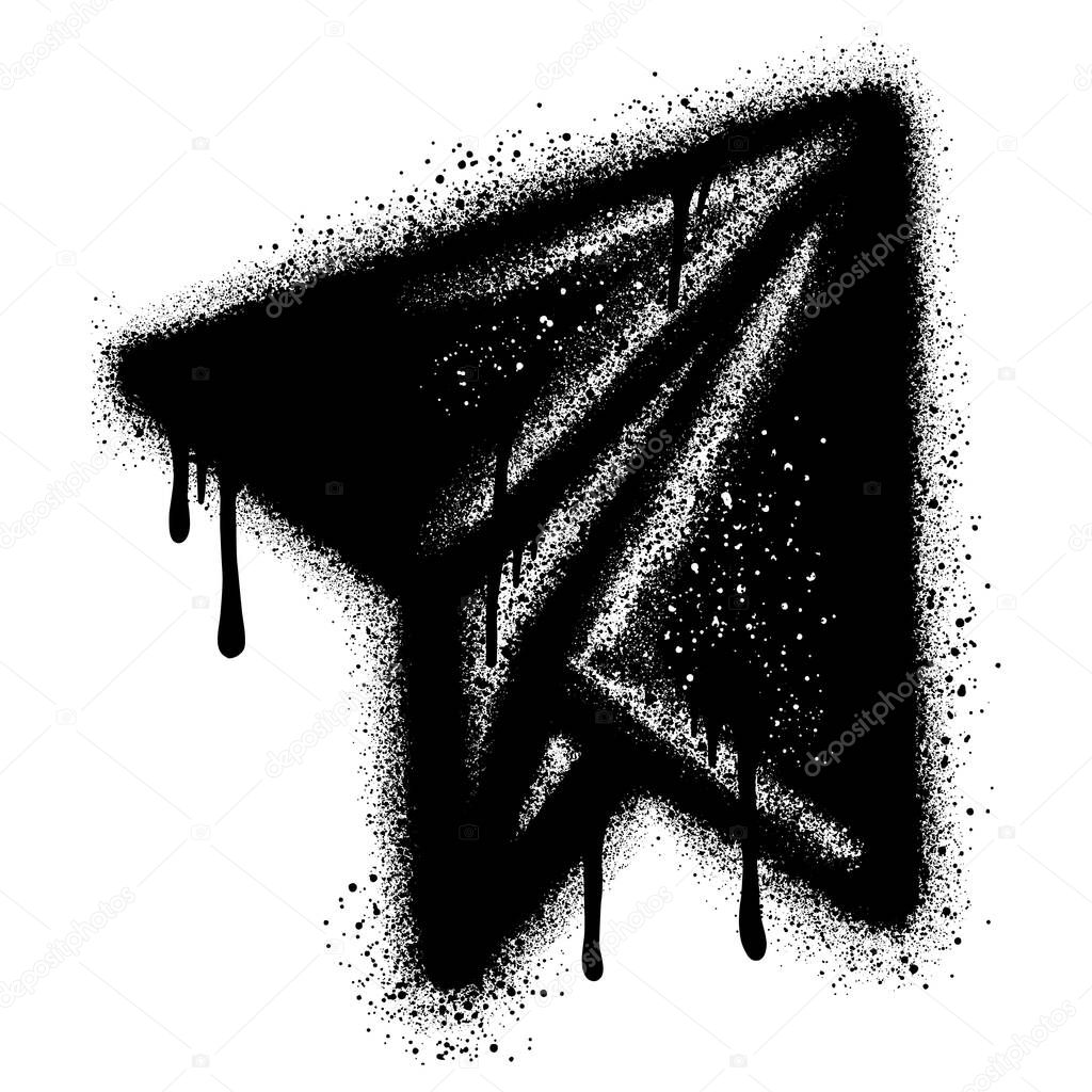 Spray Painted Graffiti paper airplane isolated with a white background. EPS 10.