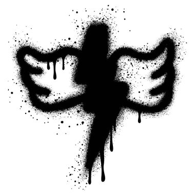 Sprey Boyalı Grafiti Yıldırımı Beyaz bir arkaplan ile izole edilmiş.