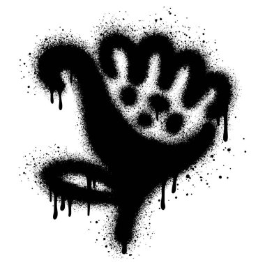 Sprey boyalı Graffiti çiçeği beyaz bir arkaplan ile izole edilmiş..