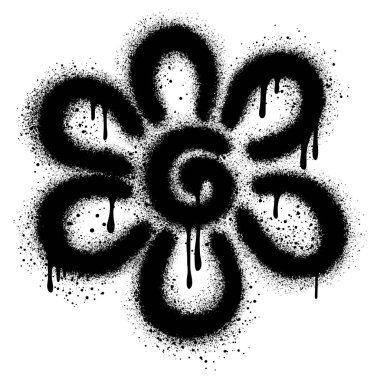 Sprey boyalı Graffiti çiçeği beyaz bir arkaplan ile izole edilmiş..