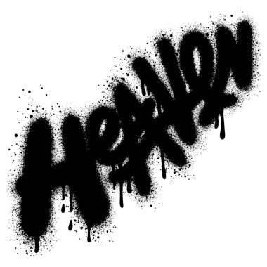 Grafiti Cennet metni beyazın üzerine siyah sıkılmış..